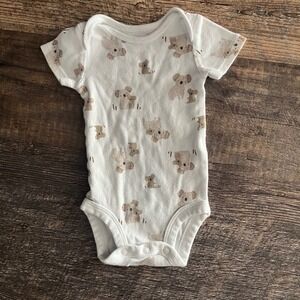 Child of Mine‎ Koala Bear Print Short Sleeve Bodysuit Newborn Baby Clothes